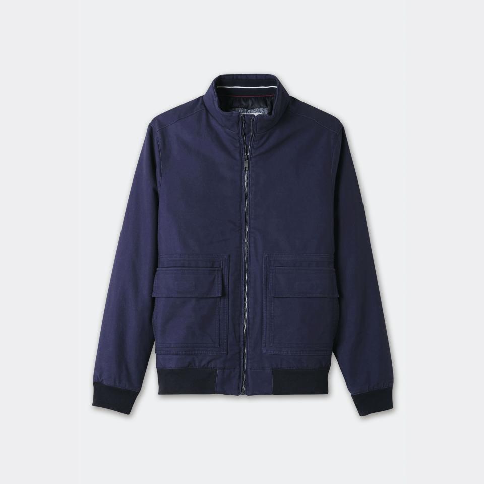 Blouson matelassé col montant Bleu Homme