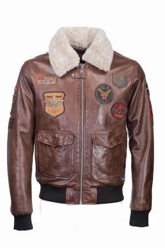 Blouson cuir homme marron fonce 001577 pilote