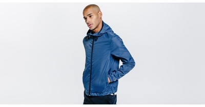 Blouson nylon capuche Vert/Kaki Homme