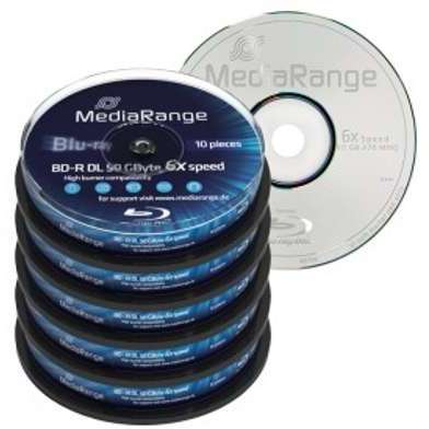 MediaRange Blu-ray Disc BD-R DL, 50 Go / 270 min,