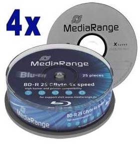 Blu-ray Disc Mediarange BD-R 25 Go, 1-4x vitesse e