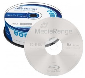 MediaRange Blu-ray Disc BD-R DL, 50 Go / 270 min,