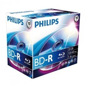 Philips Blu Ray Disc BD-R 135 min/25 Go 6x, 10 piè