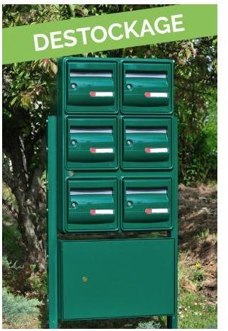 Pack 6 Boites aux lettres + Boite à colis + Pieds
