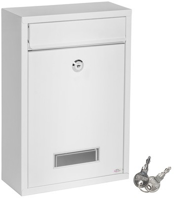 Boite aux lettres, design Basic, Acier Murale blan