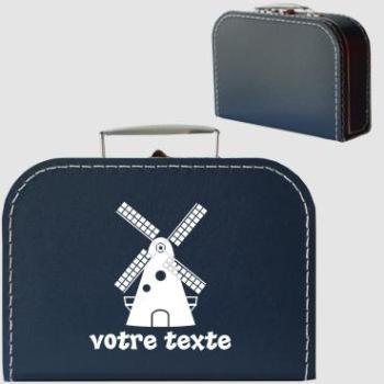 Valisette en carton personnalisable avec motif moulin Valisette en carton personnalisable