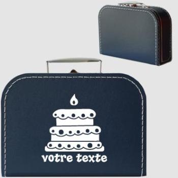 Valisette en carton personnalisable avec motif gâteau Valisette en carton personnalisable