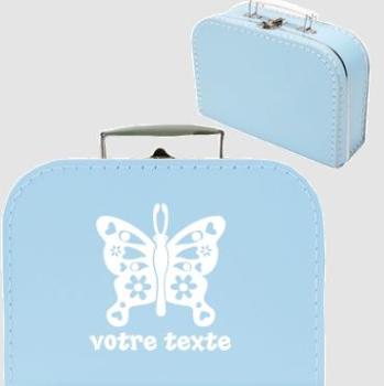 Valisette en carton personnalisable avec motif papillon Valisette en carton personnalisable