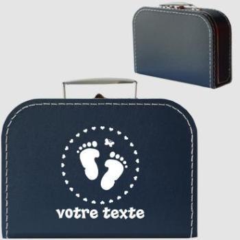 Valisette en carton personnalisable avec motif pieds Valisette en carton personnalisable