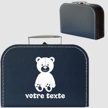 Valisette en carton personnalisable avec motif ourson Valisette en carton personnalisable