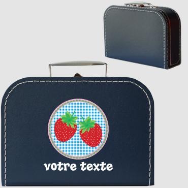 Valisette en carton personnalisable avec motif fraises Valisette en carton personnalisable