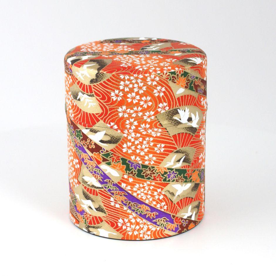 Boîte à thé japonaise orange - papier washi