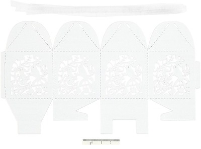 Boîte décorative Oiseau 5.3x5.3 cm, blanc, 12 pièc