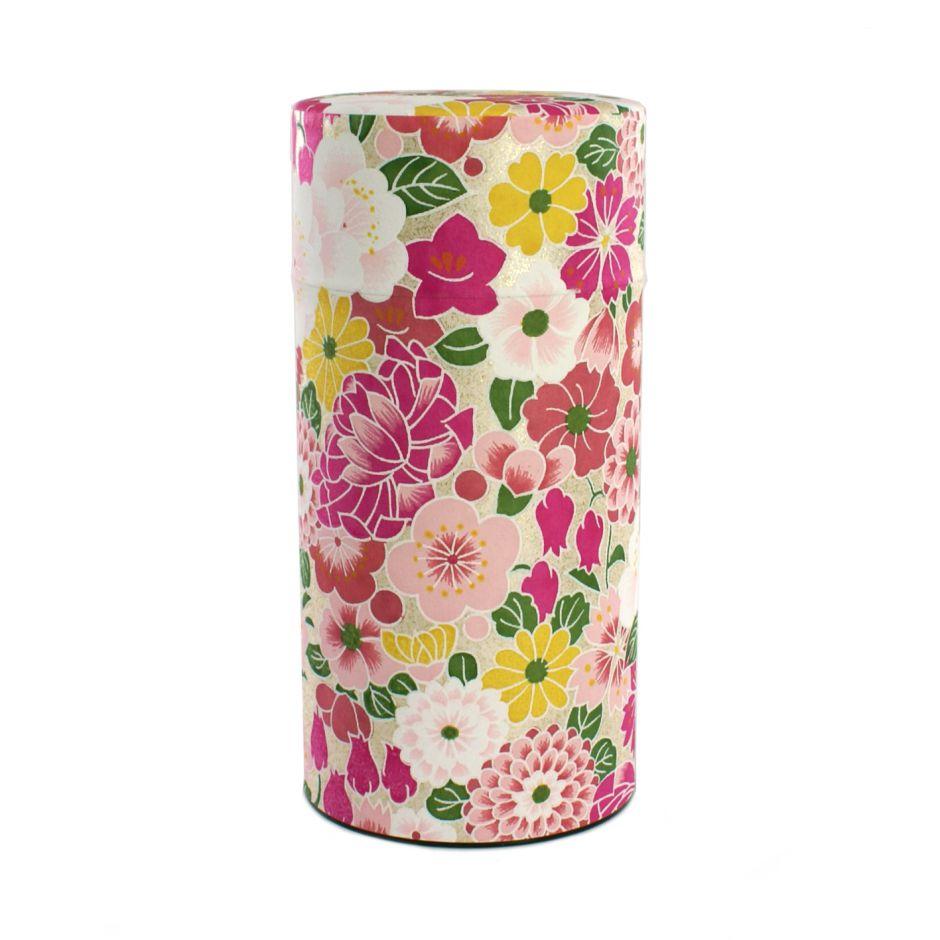 Boîte à thé japonaise en papier washi hana rose Na