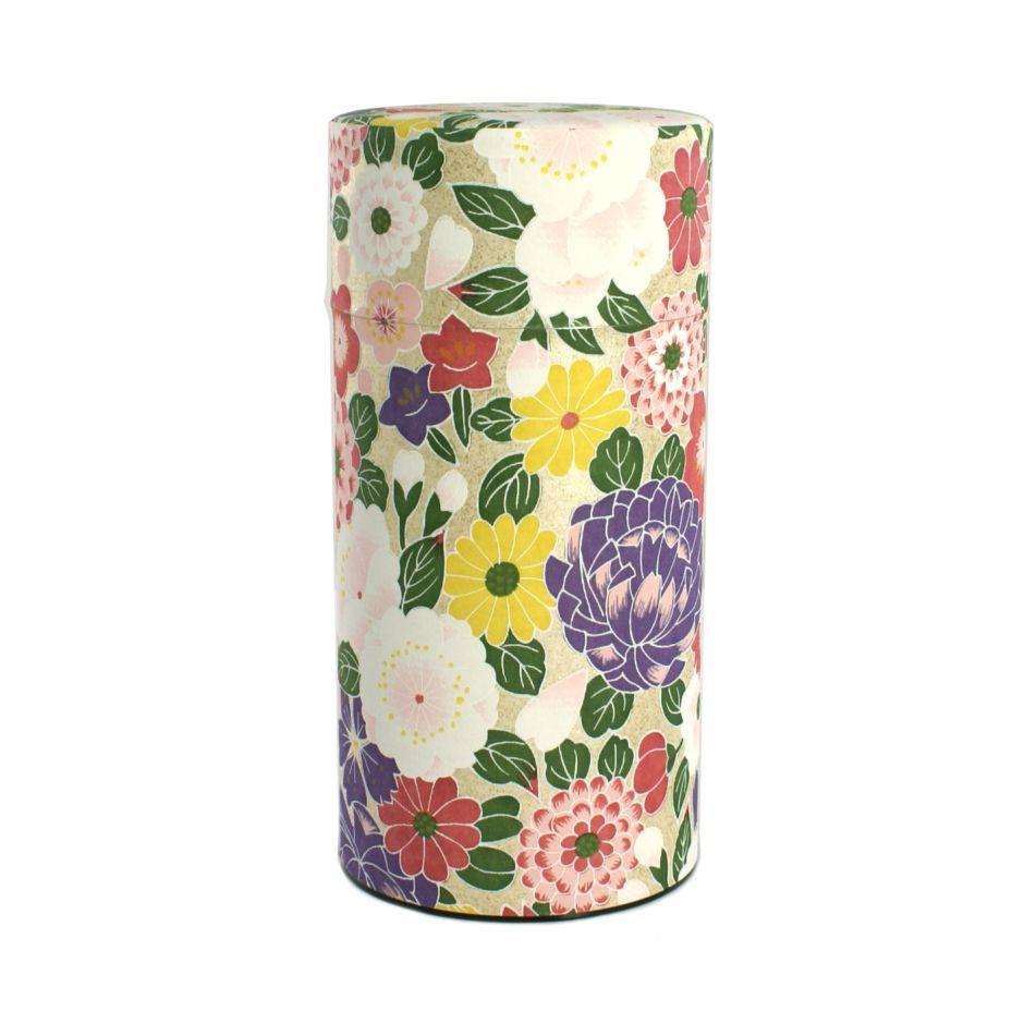 Boîte à thé japonaise en papier washi hana violet