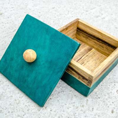 Boite Pomme turquoise