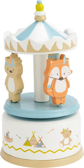 Carrousel animaux bois pour enfant Indien