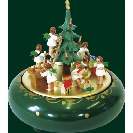 Boite à musique Noël, O Tannebaum, anges autour du