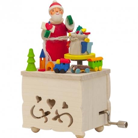 Boite à musique enfant à manivelle, père Noel et j
