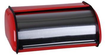 Boite à Pain métal Petit Modèle 2 tons Rouge/Alu -