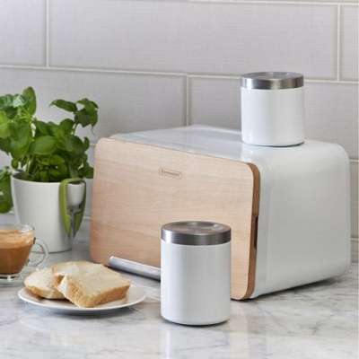 Boîte à pain en bois naturel et inox Hudson Typhoo