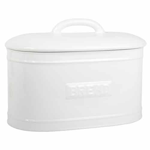 Boîte à pain en céramique blanc avec couvercle IB