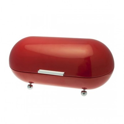 Boite à pain Gélule métal rouge avec ouverture à c