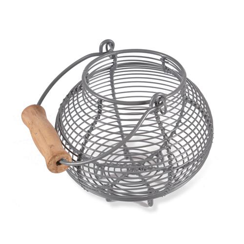Panier oeuf, ail ou oignon en acier avec anse en b