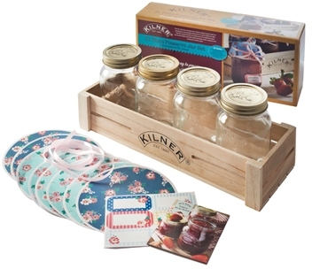 Kit confitures 4 pots présentoir bois et étiquette