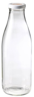 Bouteille en verre 1L avec bouchon à vis - Fraîche