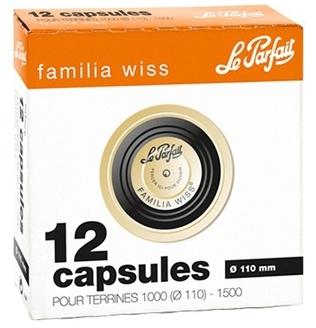 Boîte de 12 capsules / couvercles 110mm pour terri
