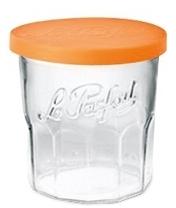 Pot à confiture en verre 324ml couvercle orange 82