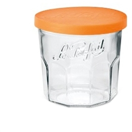 Pot à confiture en verre 445ml couvercle orange 82