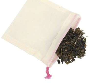 Sachet de thé réutilisable en coton bio lot de 5 Sachet de thé réutilisable