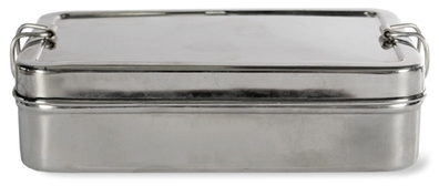 Lunchbox rectangulaire en métal avec 2 compartimen