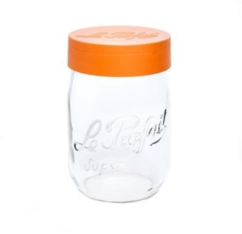 Bocal en verre 2L avec couvercle à vis orange 100mm Bocal en verre 2L avec couvercle