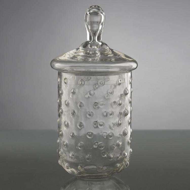 Bonbonnière en verre transparent avec couvercle mo