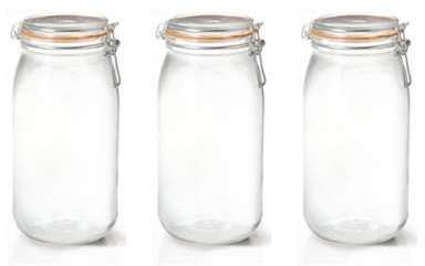Lot de 3 bocaux hermétiques en verre 3L joint 100mm Lot de 3 bocaux hermétiques