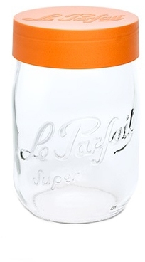 Bocal en verre 3L avec couvercle à vis orange 110m