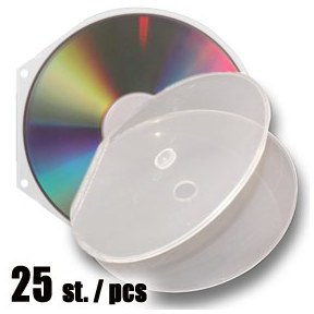 Shell-Box pour 1 CD/DVD transparent 25 pièces