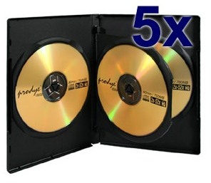 Boitiers triple DVD 14 mm noir - 5 pièces
