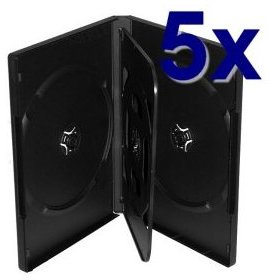 Boitiers 4 DVD 14mm noir - 5 pièces