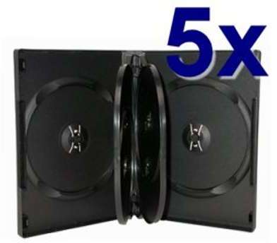 Boitiers 6 DVD 22 mm noir - 5 pièces