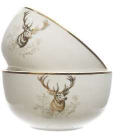 Coffret de 2 bols en porcelaine à motif D 13x6 5cm Coffret de 2 bols en porcelaine