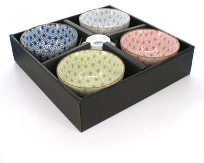 Set de 5 tasses traditionnelles japonaises avec mo