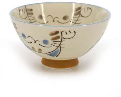 Bol de riz traditionnel japonais avec images chat