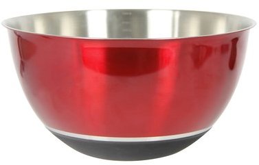 Bol pâtissier en acier D.25cm couleur rouge métal
