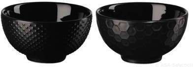 Set de 2 bols assortis en grès noir mat D 11 cm H 6 Set de 2 bols assortis en