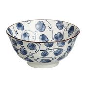 Bol en porcelaine motif floral bleu et blanc D.15