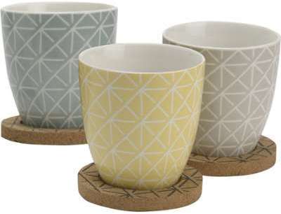Coffret 3 mugs sous tasses Nora Coffret 3 mugs sous tasses